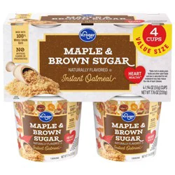 Kroger Maple & Brown Sugar Instant Oatmeal Cups
