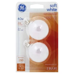 GE 40-Watt Soft White Candelabra Base Globe Light Bulbs