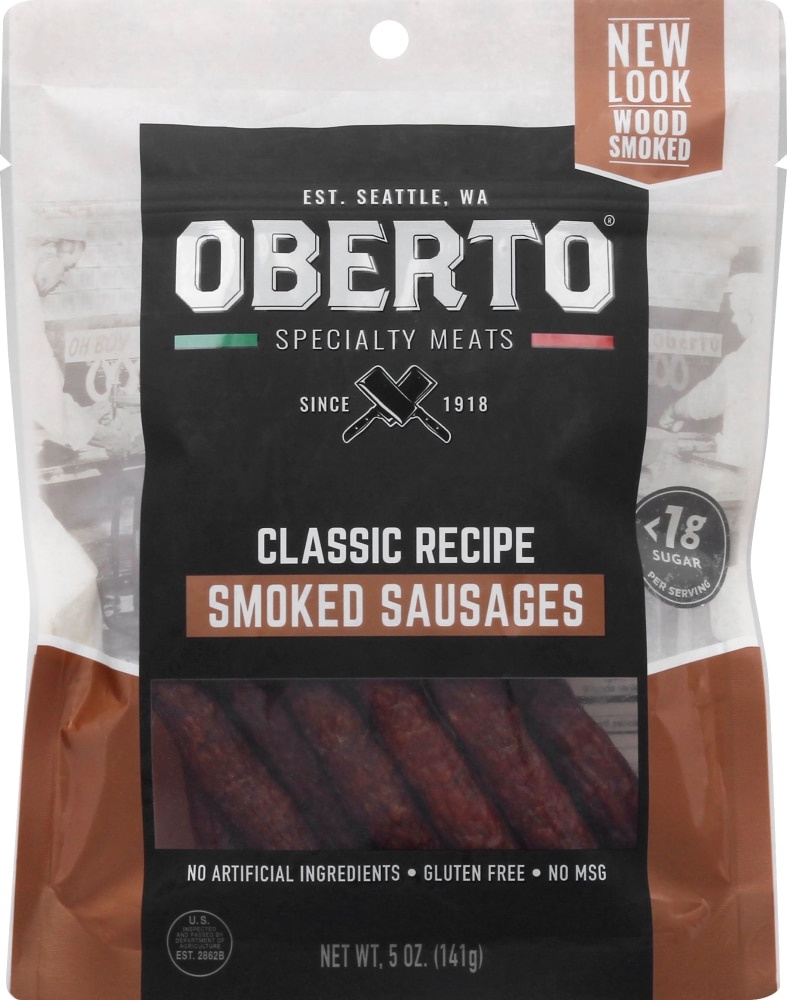 slide 1 of 9, Oberto Classic Recipe Smoked Sausages, 5 oz