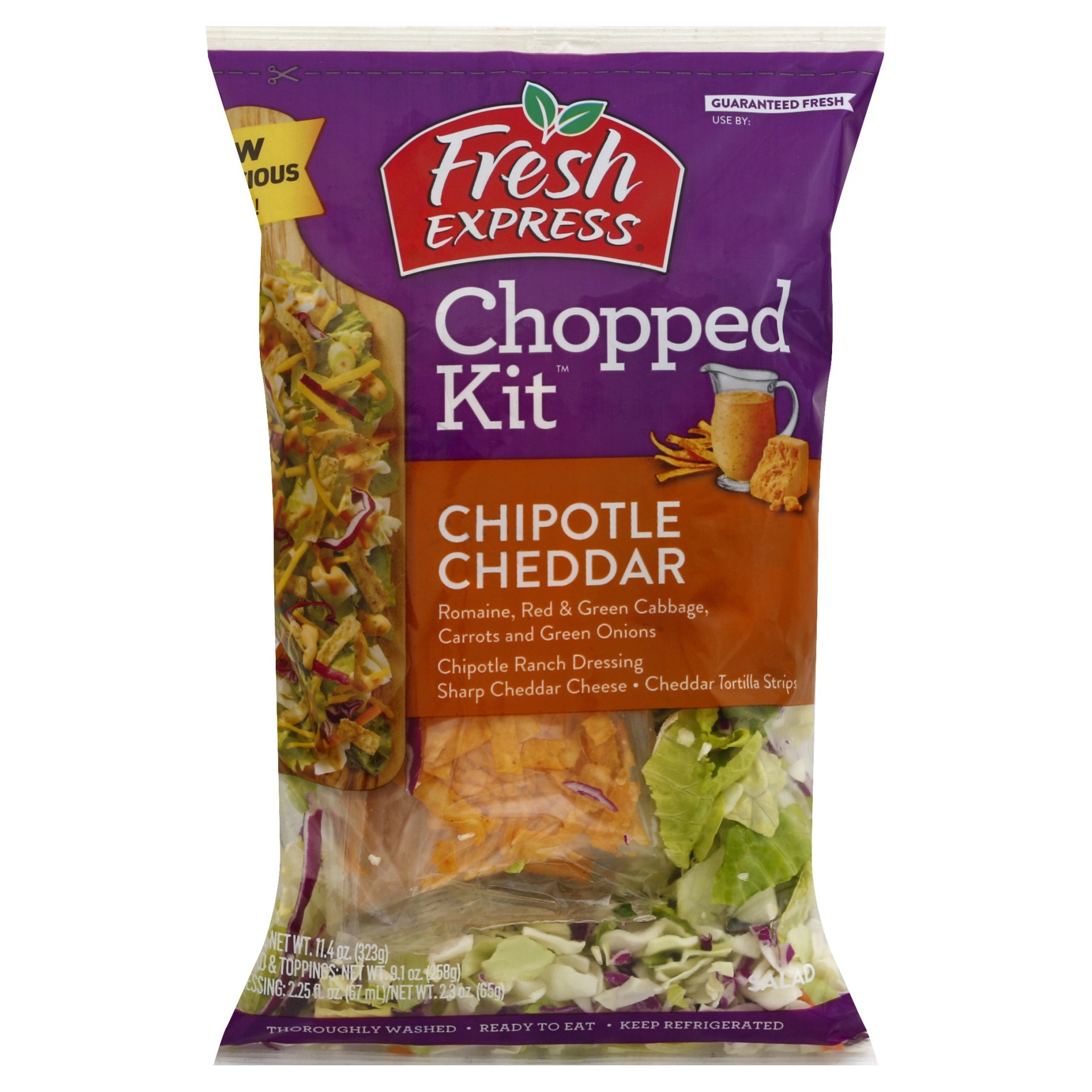 slide 1 of 2, Fresh Express Chipotle Cheddar Chopped Salad Kit, 11.35 oz