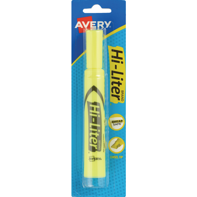 slide 1 of 1, Avery Hi-Liter Desk-Style Highlighter, Fluorescent Yellow, SM