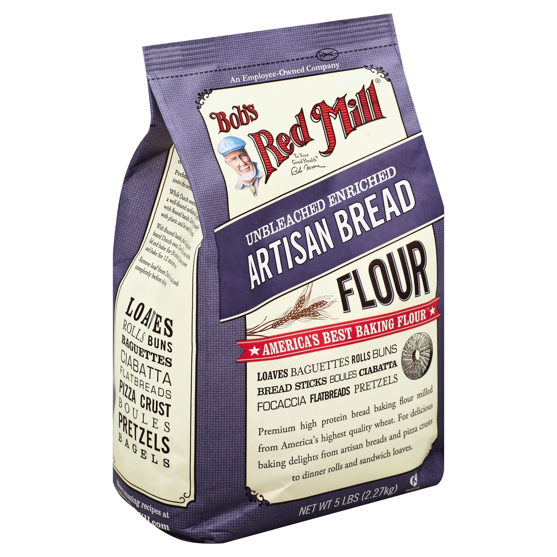 slide 1 of 1, Bob's Red Mill Unbleached Enriched Artisan Bread Flour, 5 lb