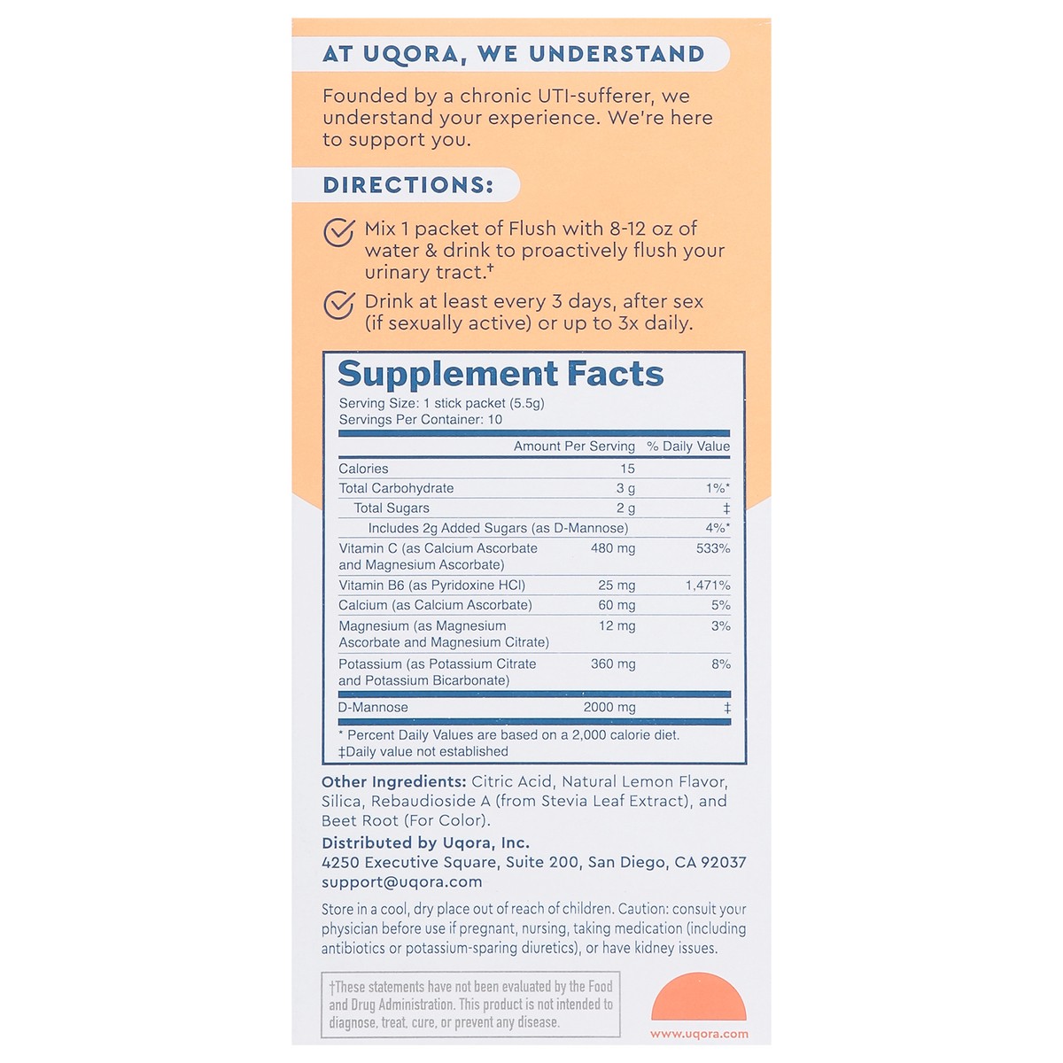 slide 4 of 14, Uqora Urinary Tract Pink Lemonade Flavor Drink Mix 10 Each, 10 ct