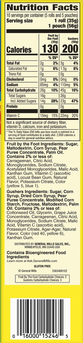 slide 4 of 13, Fruit Gushers, Fruit By The Foot King Size Variety Pack Fruit Flavored Snacks 10 ea, 10 ct