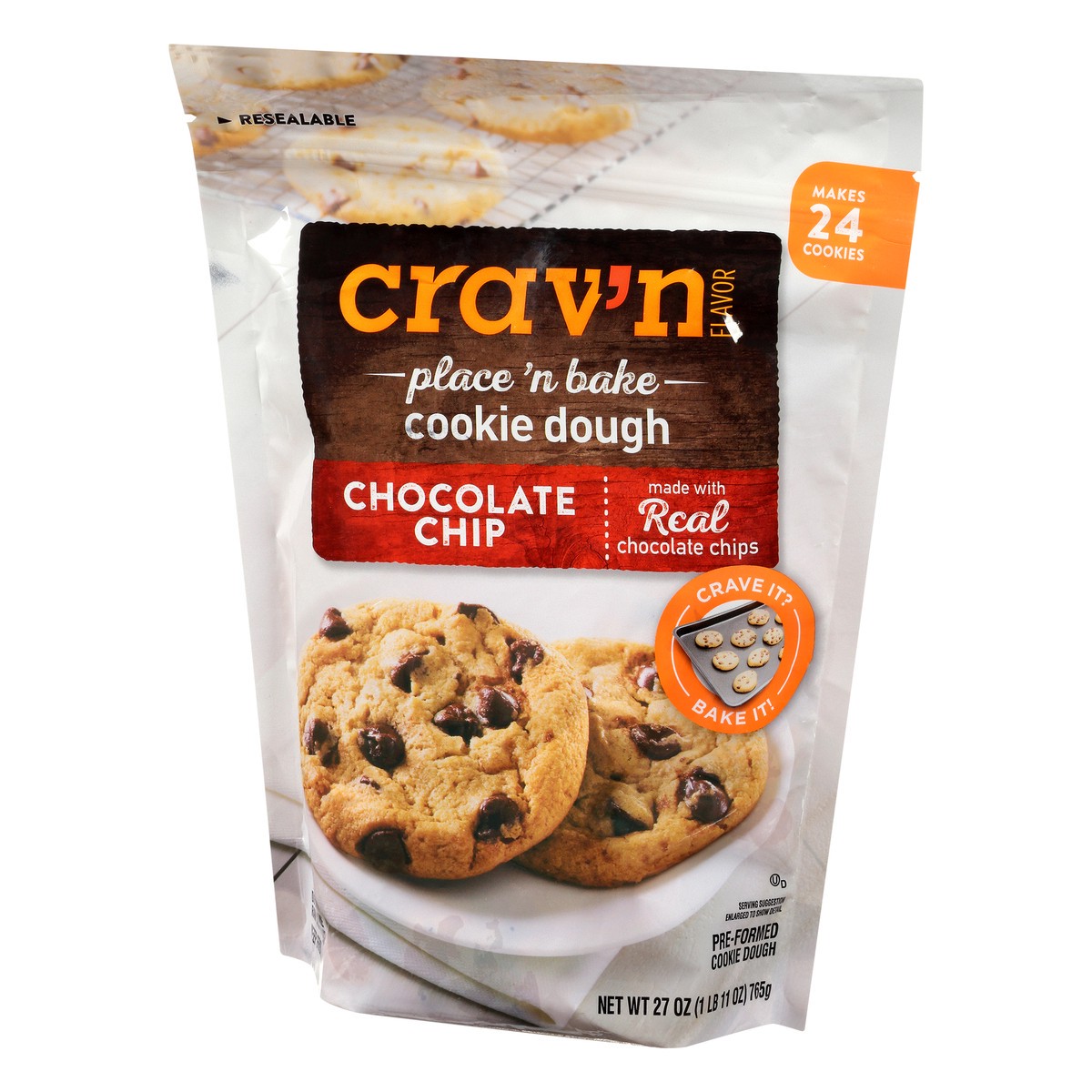 slide 11 of 14, Crav'n Flavor Cookie Dough Chocolate Chip, 27 oz