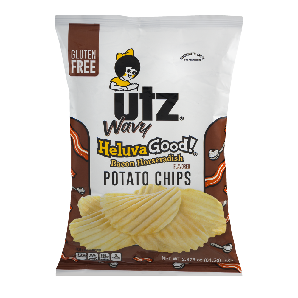 slide 1 of 1, Utz Wavy Bacon Horseradish Potato Chips, 2.87 oz