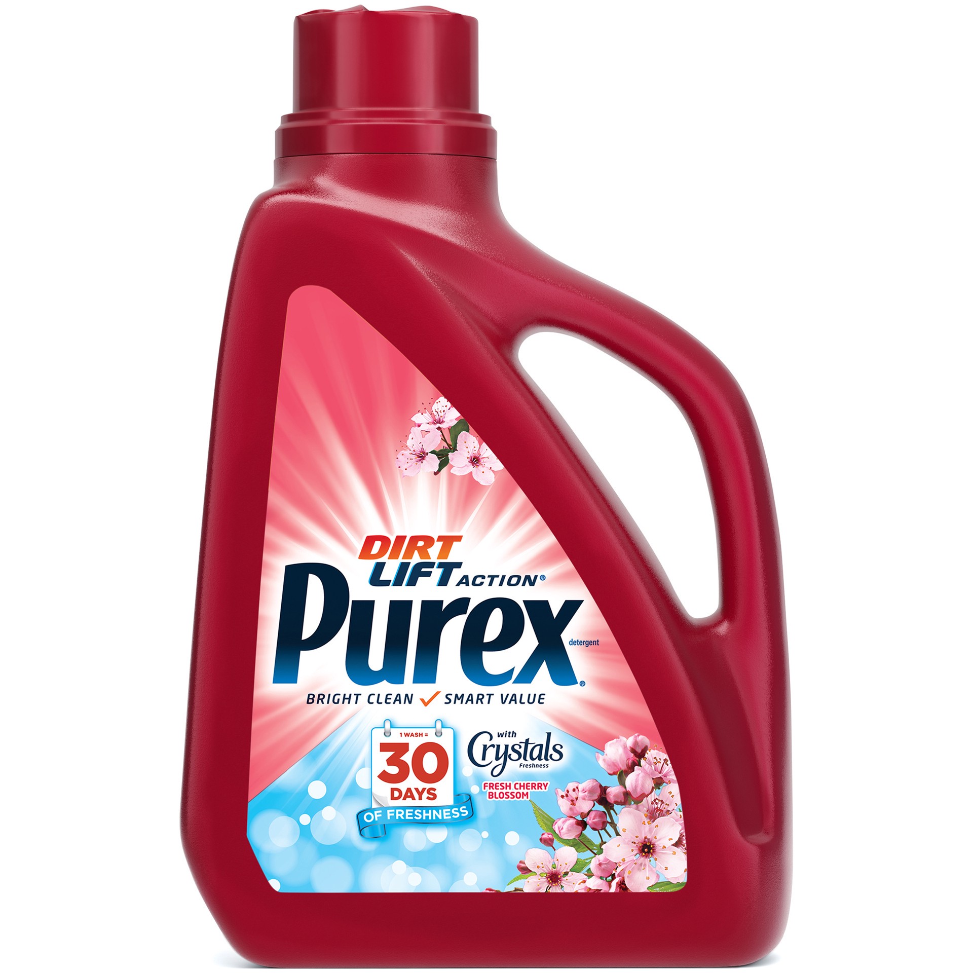 slide 1 of 2, Purex Liquid Laundry Detergent with Crystals Fragrance, Fresh Cherry Blossom, 75 Fluid Ounces, 50 Loads, 75 fl oz