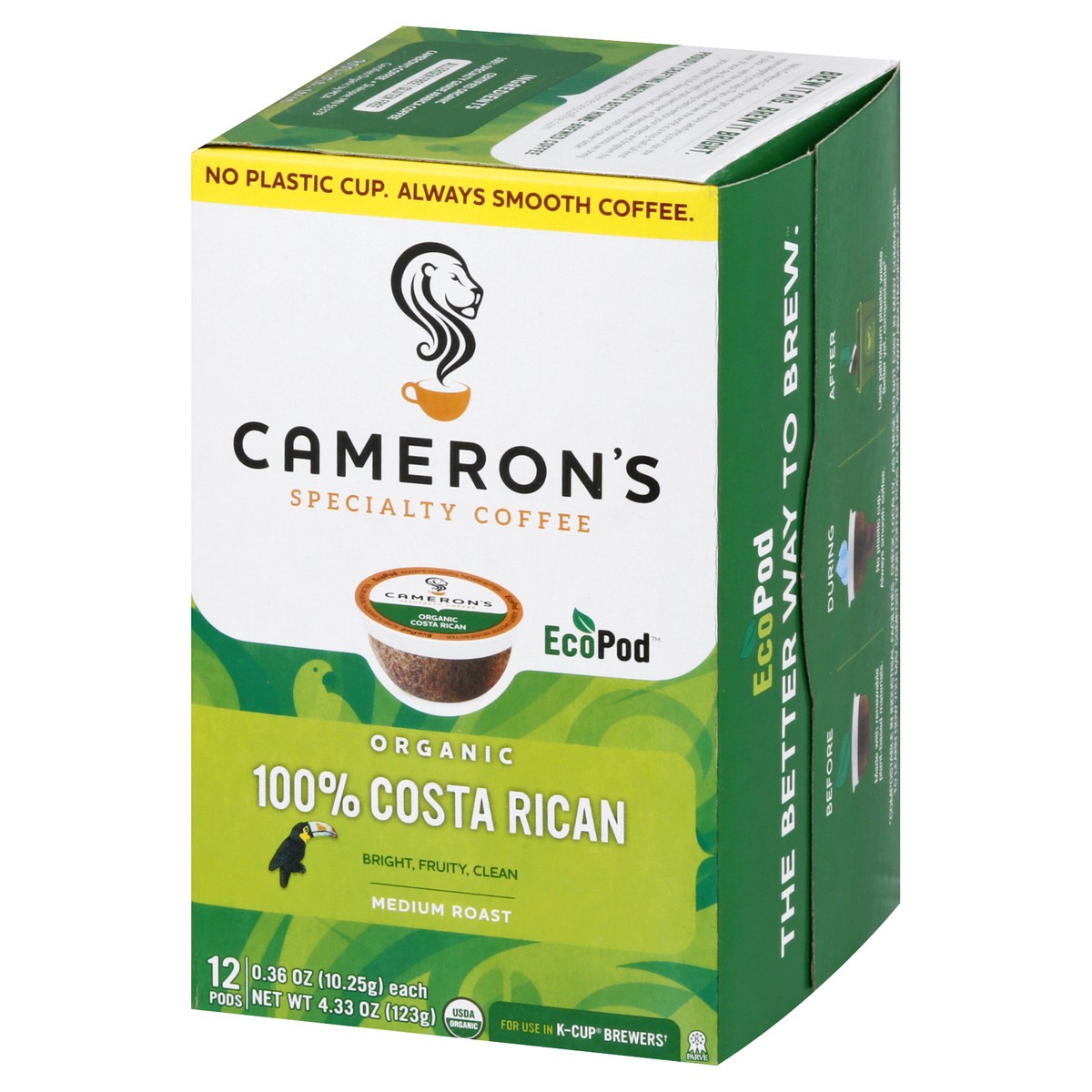 slide 3 of 9, Cameron's Organic Medium Roast EcoPods 100% Costa Rican Coffee 12 ea, 12 ct