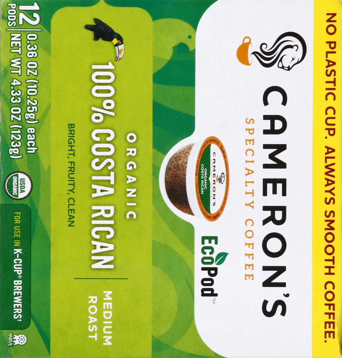 slide 6 of 9, Cameron's Organic Medium Roast EcoPods 100% Costa Rican Coffee - 12 ct, 12 ct