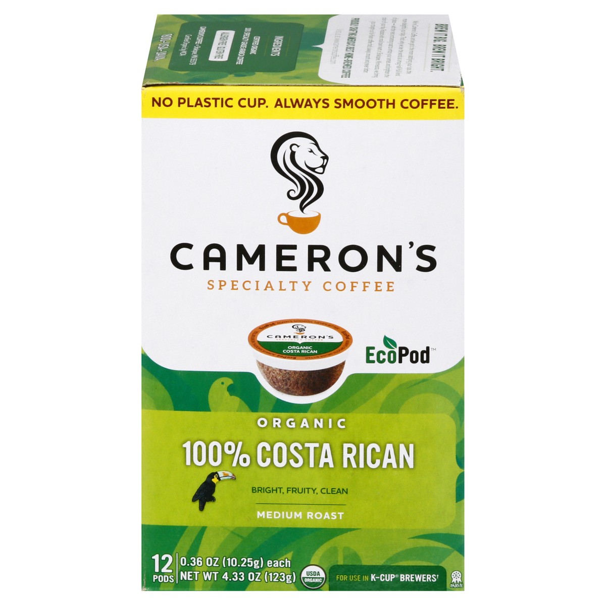 slide 1 of 9, Cameron's Organic Medium Roast EcoPods 100% Costa Rican Coffee 12 ea, 12 ct