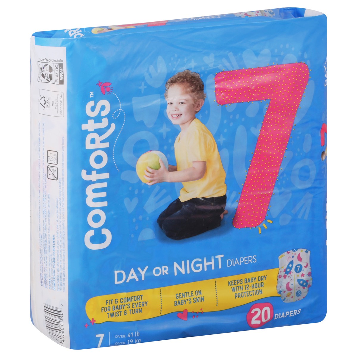 slide 7 of 13, Comforts Size 7 Day Or Night Baby Diapers, 20 ct