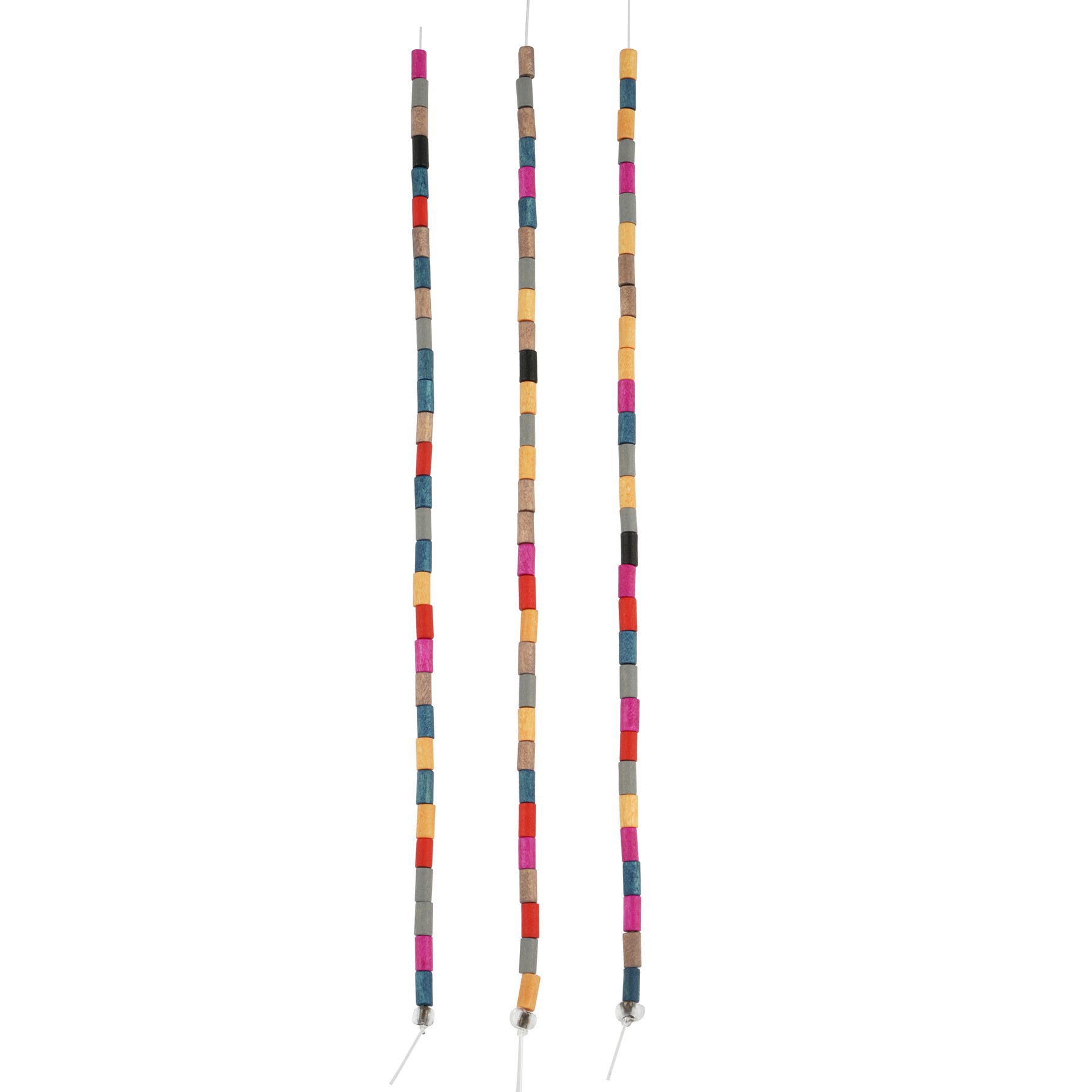 slide 3 of 3, Multicolored Wood Tube Beads, 5.5mm By Bead Landing, 5.5mm