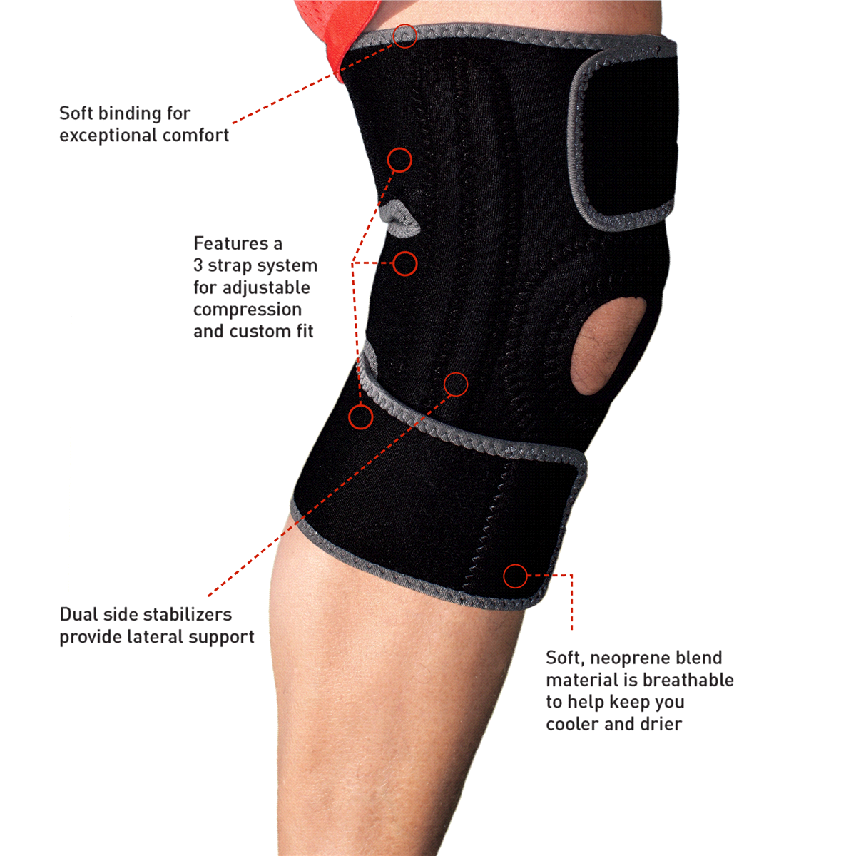 slide 13 of 17, ACE Adjustable Knee Brace with Dual Side Stabilizers, 1 ct