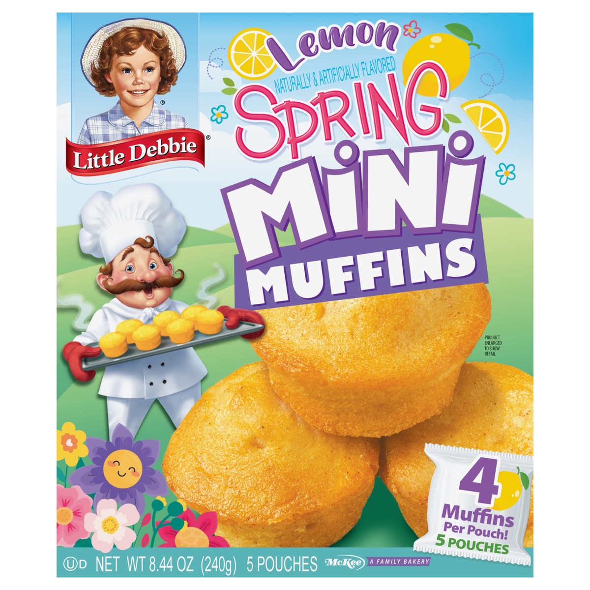 slide 1 of 12, Little Debbie Snack Cakes, Little Debbie Family Pack Spring Mini Muffins (Lemon), 5 ct