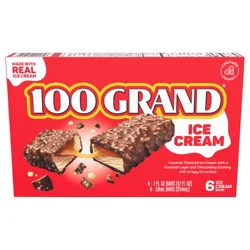 100 Grand Caramel Ice Cream Bars, 6 Pack, Frozen Dessert