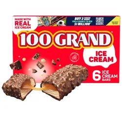 100 Grand Caramel Ice Cream Bars, 6 Pack, Frozen Dessert
