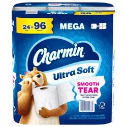 Charmin Toilet Paper Ultra Soft, 24 Mega Rolls, 2-ply Bath Tissue