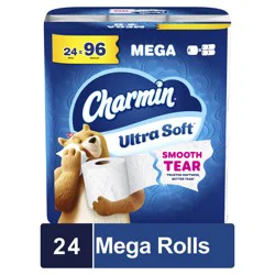 Charmin Toilet Paper Ultra Soft, 24 Mega Rolls, 2-ply Bath Tissue