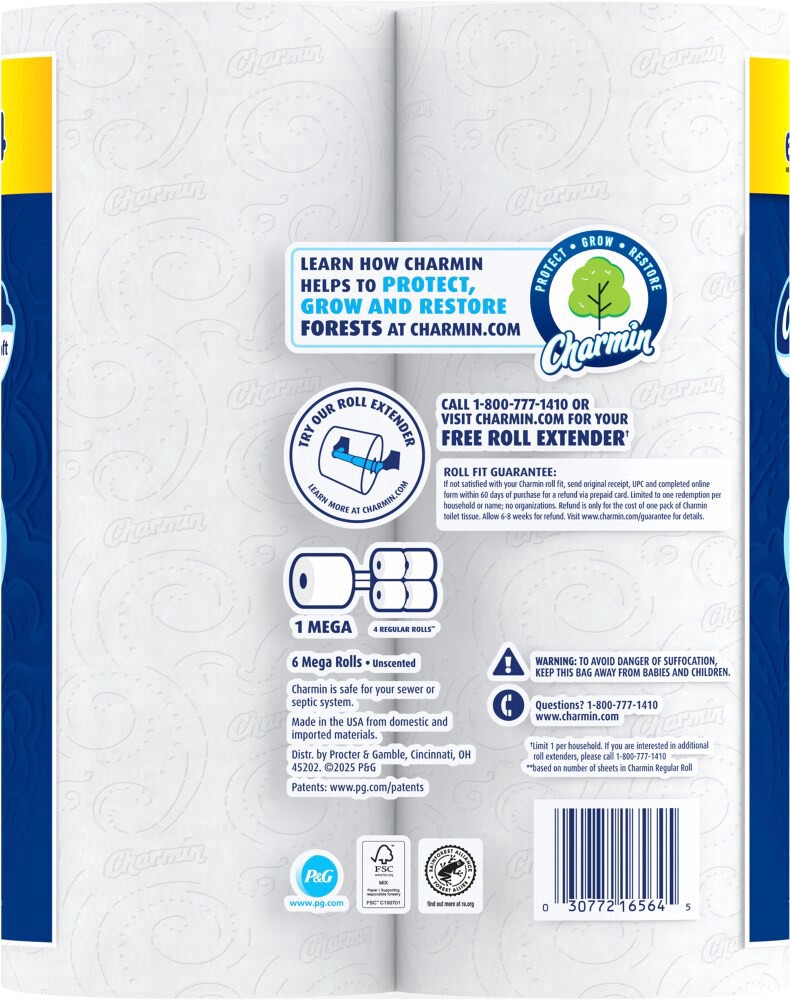 slide 2 of 2, Charmin Toilet Paper Ultra Soft, 6 Mega Rolls, 2-ply Bath Tissue, 6 ct