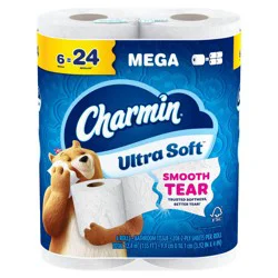 Charmin Toilet Paper Ultra Soft, 6 Mega Rolls, 2-ply Bath Tissue