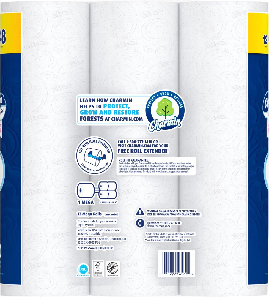 slide 2 of 2, Charmin Toilet Paper Ultra Soft, 12 Mega Rolls, 2-ply Bath Tissue, 12 ct