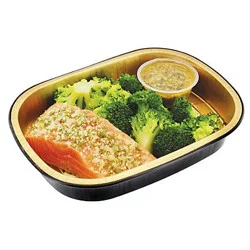 H-E-B Meal Simple Garlic Pesto Atlantic Salmon Portion with Broccoli