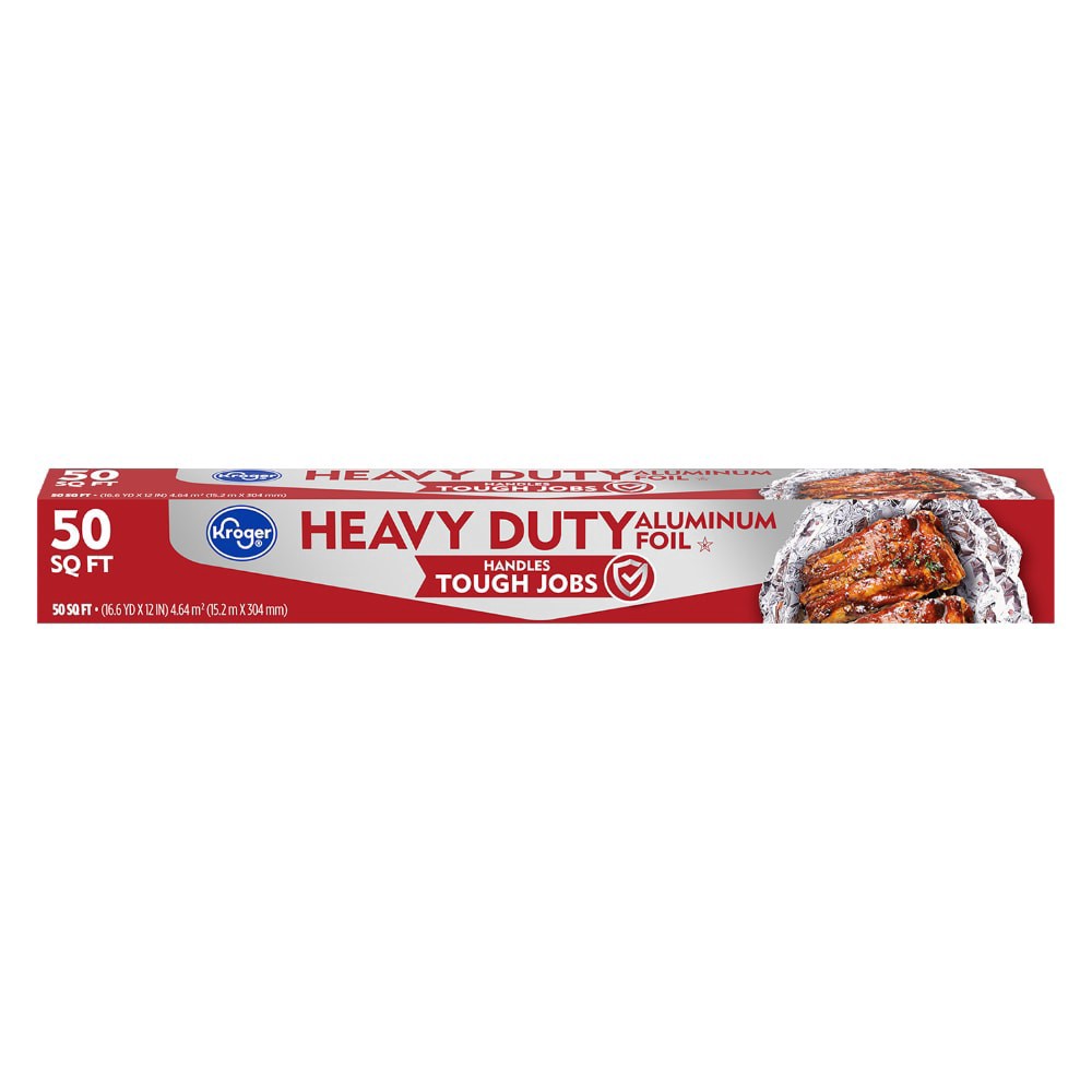 slide 1 of 3, Kroger Heavy Duty Aluminum Foil, 50 sq ft