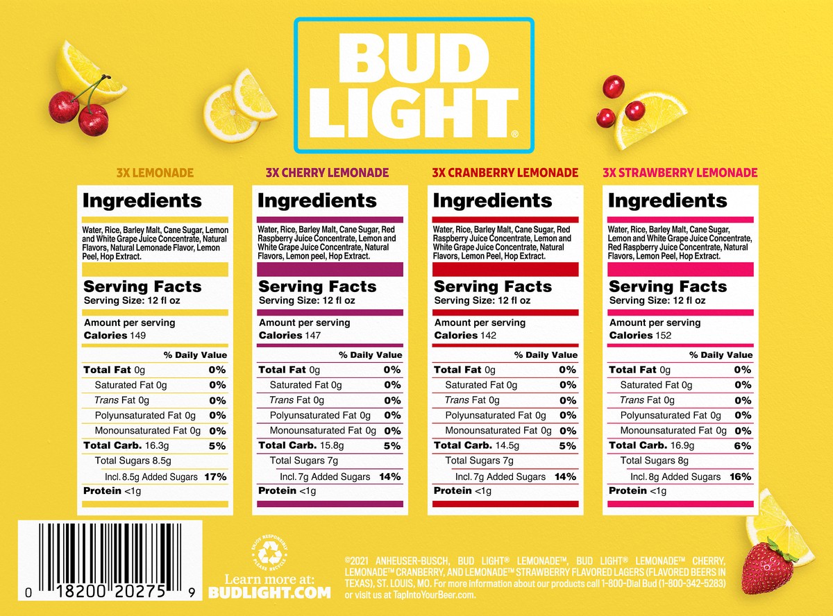 slide 8 of 11, Bud Light Lemonade Variety Pack, 12 PK