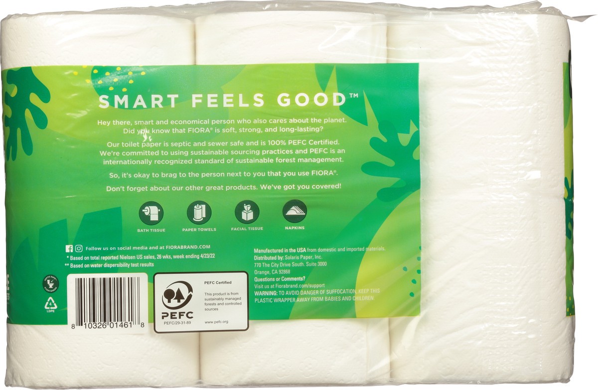 slide 9 of 9, Fiora 2-Ply Double Rolls Soft + Strong Unscented Bath Tissue 12 ea, 12 ct