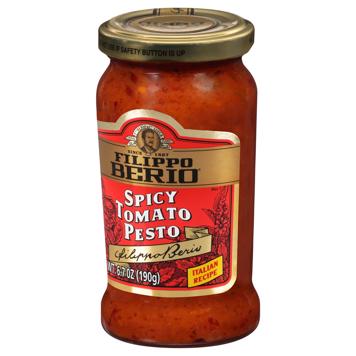 slide 3 of 9, Filippo Berio Spicy Tomato Pesto 6.7 oz. Jar, 6.7 oz