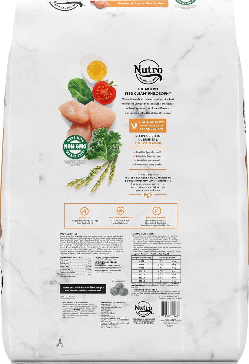 slide 2 of 9, NUTRO NATURAL CHOICE Large Breed Adult Dry Dog Food, Chicken & Brown Rice Recipe, 22 lb. Bag, 22 lb