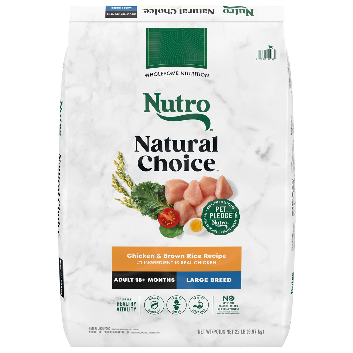 slide 1 of 9, Nutro Natural Choice Adult Large Breed Dry Dog Food, Chicken and Brown Rice Recipe, 22 lbs., 22 lb