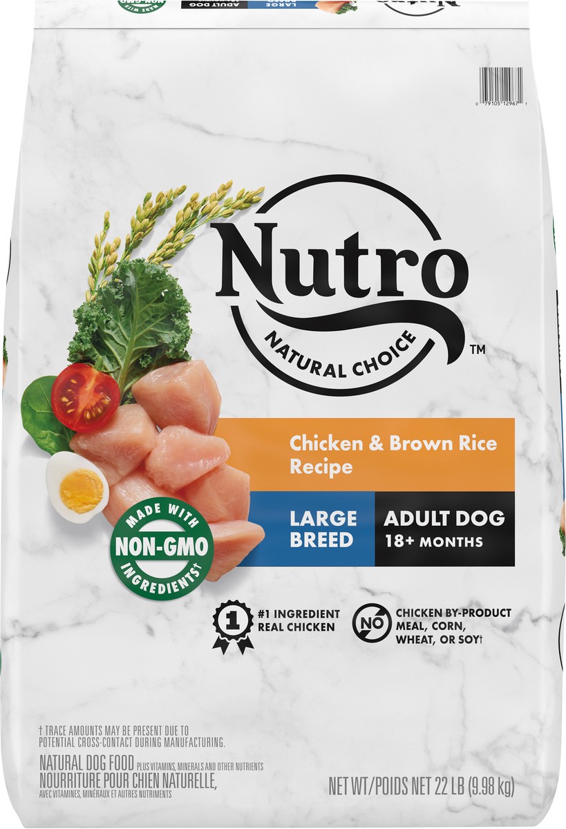 slide 8 of 9, NUTRO NATURAL CHOICE Large Breed Adult Dry Dog Food, Chicken & Brown Rice Recipe, 22 lb. Bag, 22 lb
