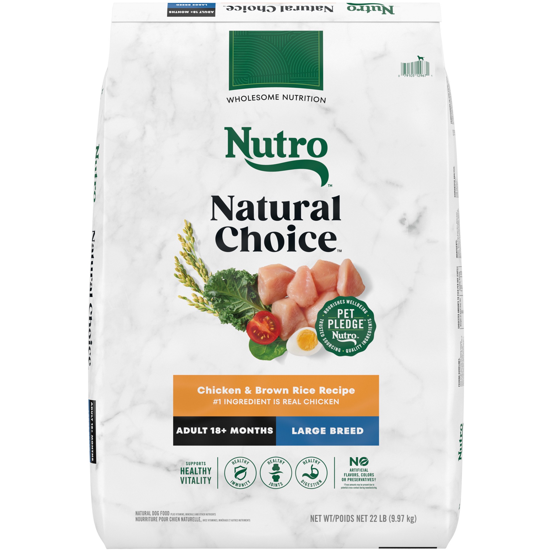 slide 1 of 9, Nutro Natural Choice Adult Large Breed Dry Dog Food, Chicken and Brown Rice Recipe, 22 lbs., 22 lb