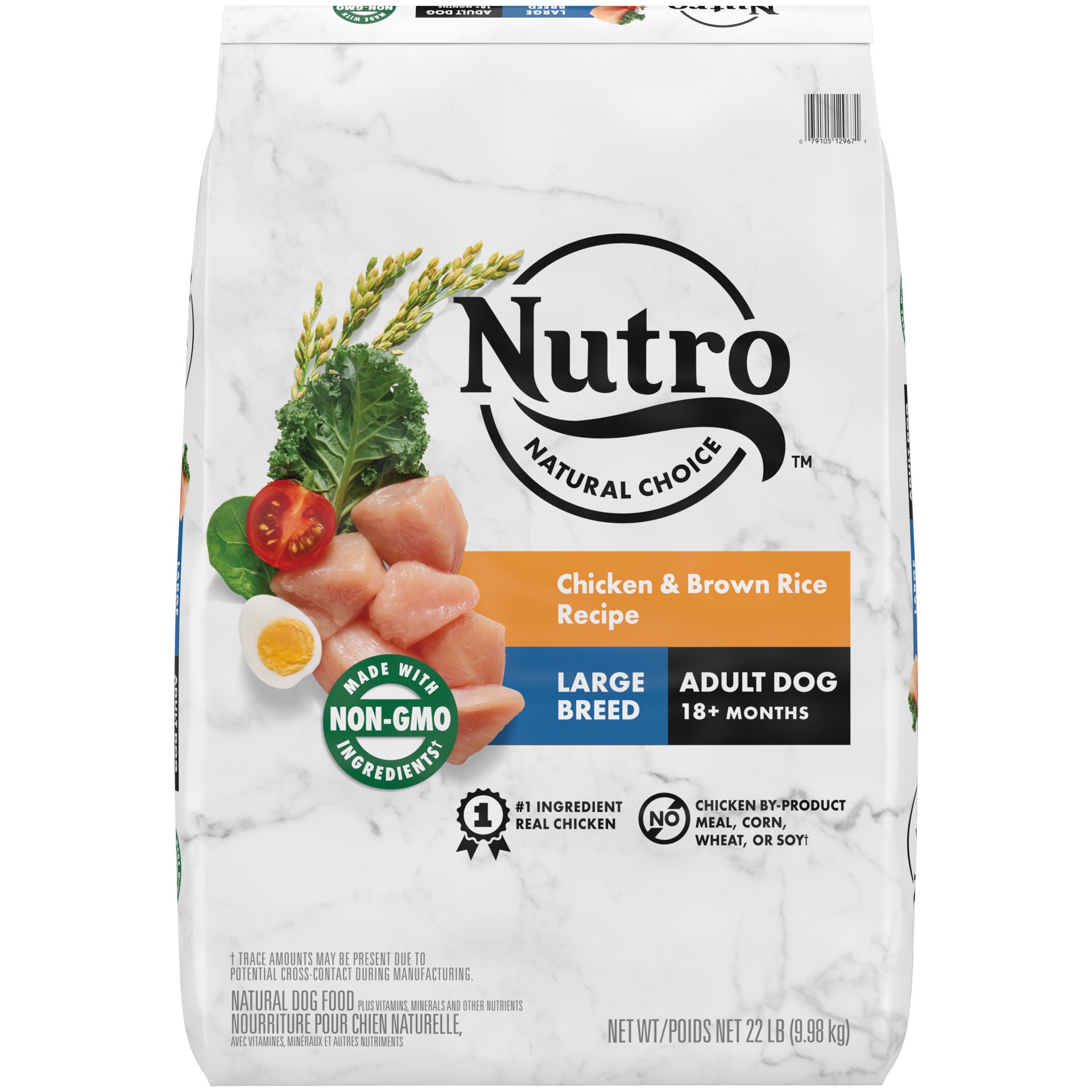 slide 1 of 9, NUTRO NATURAL CHOICE Large Breed Adult Dry Dog Food, Chicken & Brown Rice Recipe, 22 lb. Bag, 22 lb