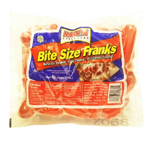 slide 1 of 1, Martin's Bite Size Franks, 16 oz