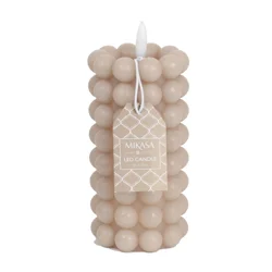 Mikasa Gray Bubble LED Wax Pillar Candle