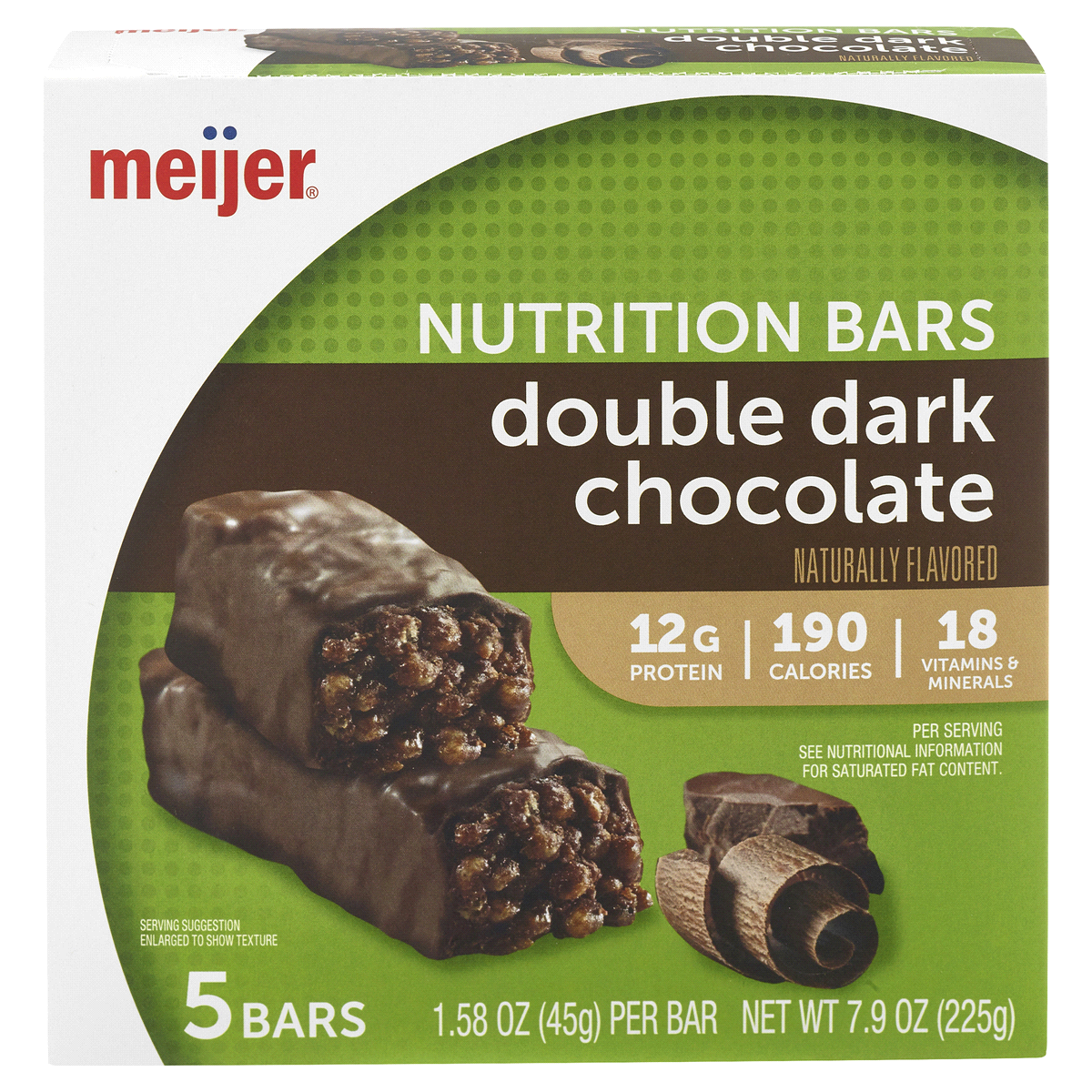 slide 1 of 1, Meijer Nutrition Double Dark Chocolate Bar, 5 ct