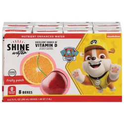 Shine Water Zero Sugar Paw Patrol Fruity Punch Water - 8 x 6.75 fl oz Boxes