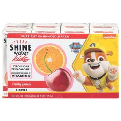 Shine Water Zero Sugar Paw Patrol Fruity Punch Water - 8 x 6.75 fl oz Boxes