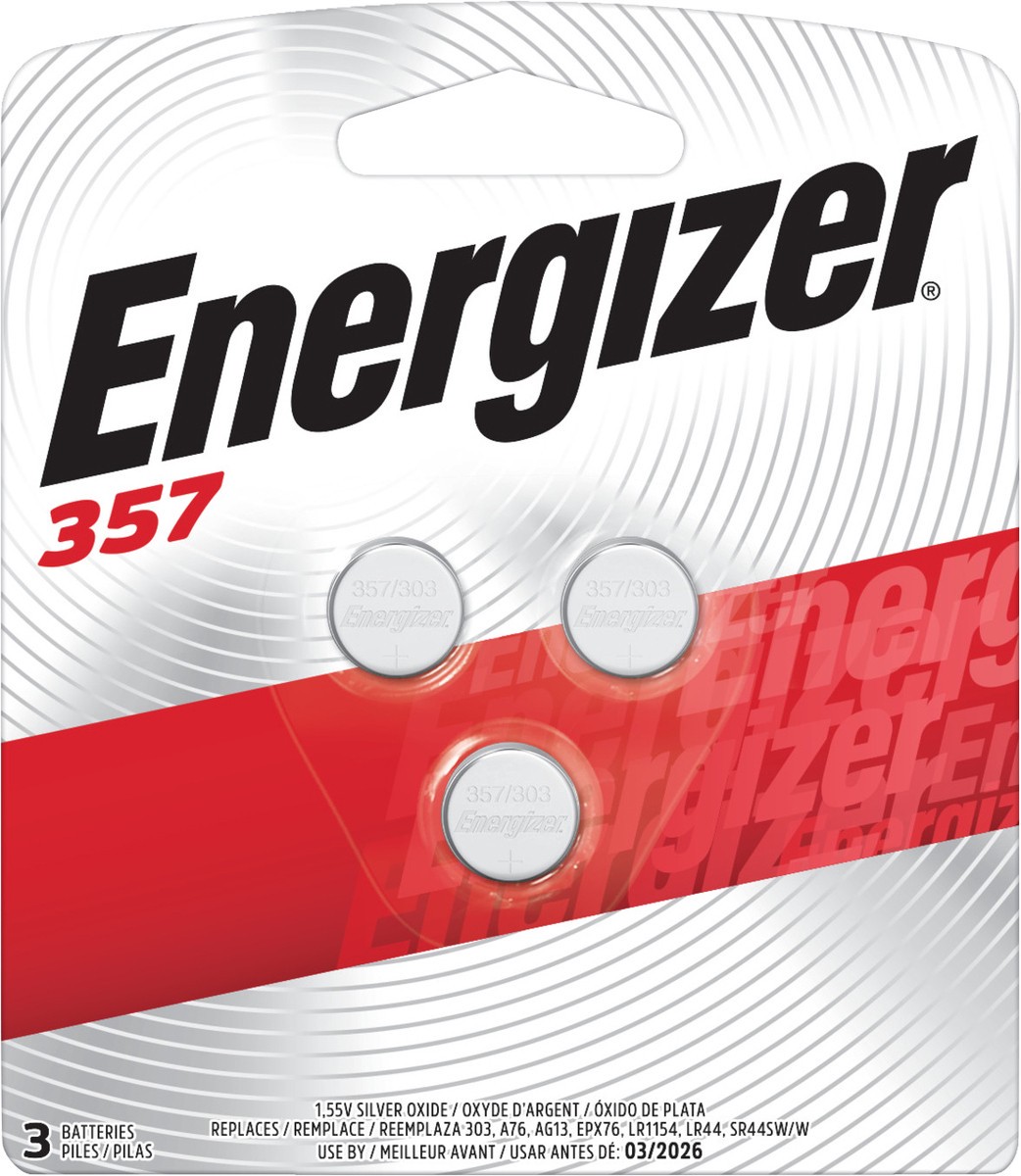 slide 1 of 72, Energizer 357 Silver Oxide Batteries 3 ea Blister Pack, 3 ct