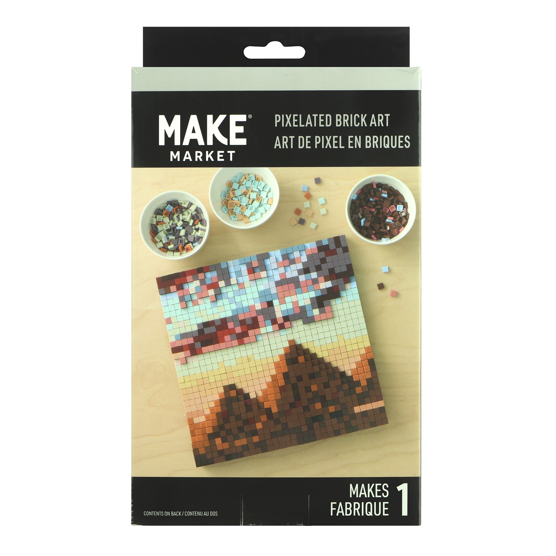 slide 2 of 6, 10" X 10" Pyramids Pixelated Brick Art By Make Market, 10 in x 10 in