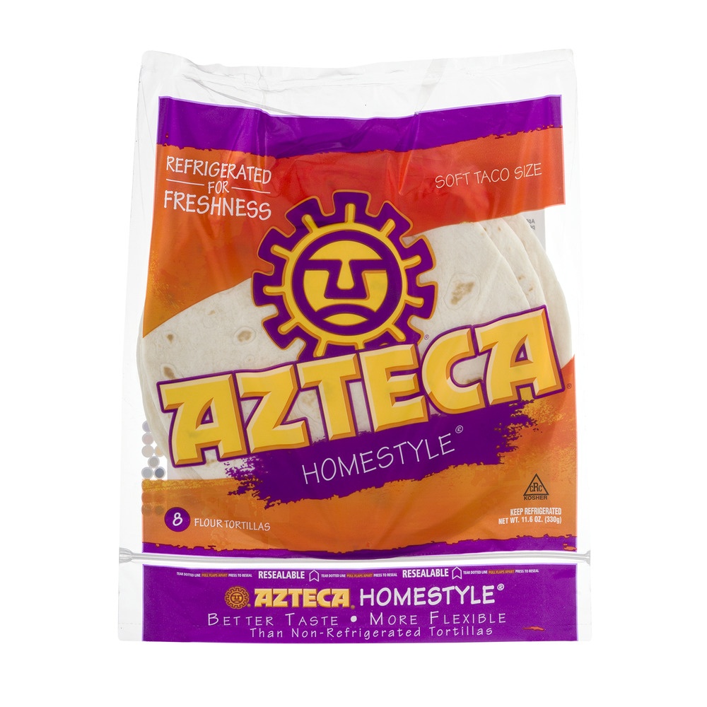 slide 1 of 1, Azteca Homestyle Flour Burritos, 8 ct; 18.3 oz