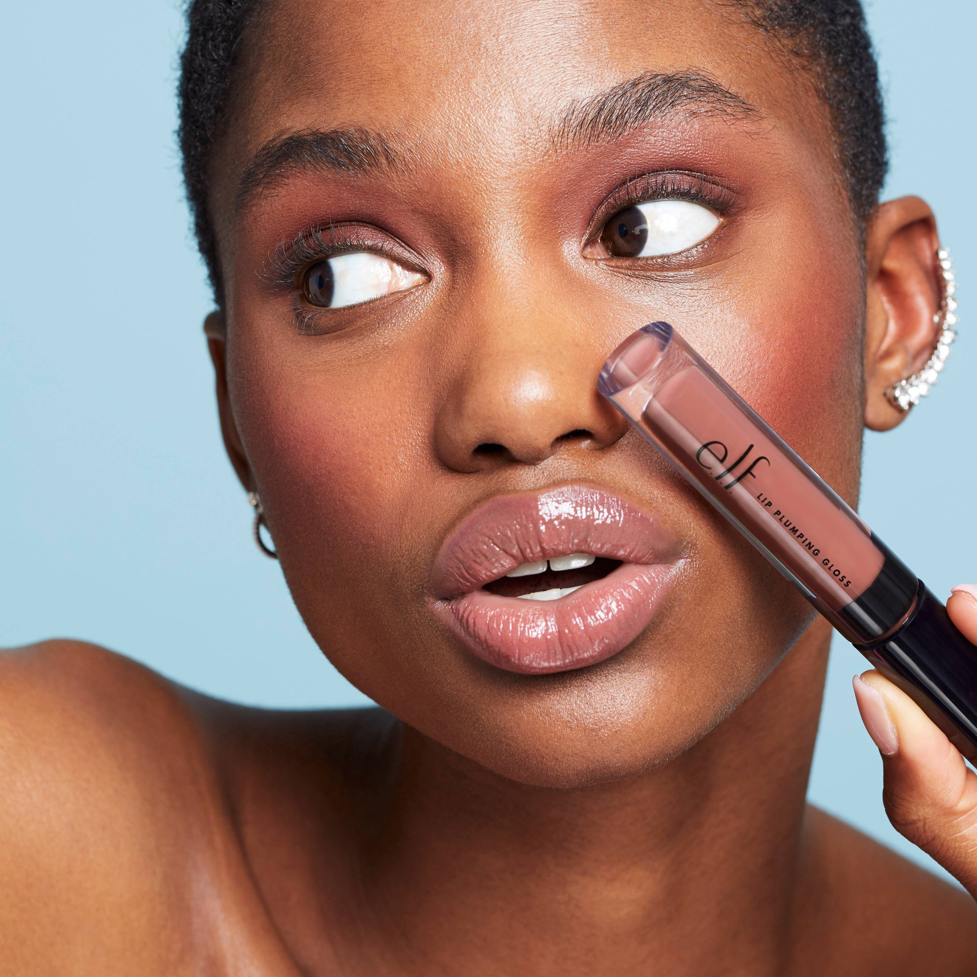 slide 2 of 11, e.l.f. Praline 82540 Lip Plumping Gloss 0.09 fl oz, 0.09 fl oz