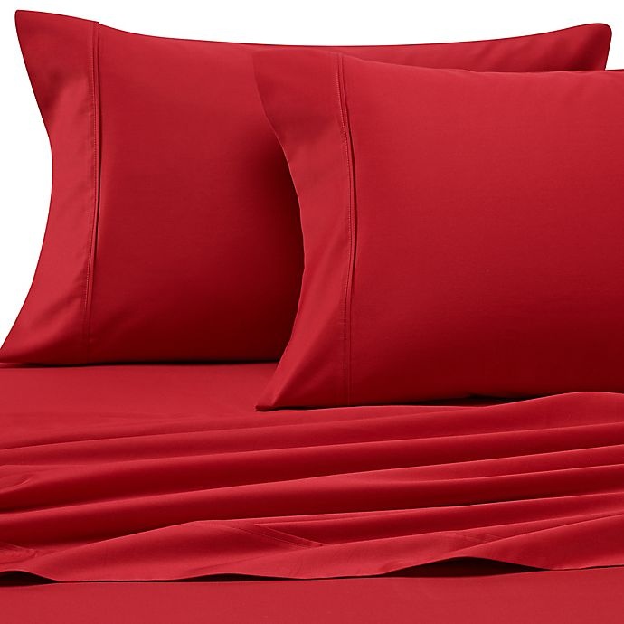 slide 1 of 1, Heartland HomeGrown 400-Thread-Count Solid Sateen Queen Sheet Set - Red, 1 ct