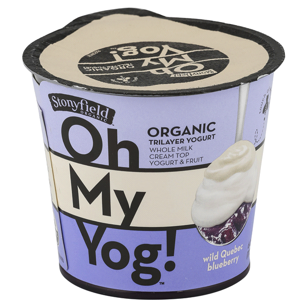 slide 1 of 1, Stonyfield Organic Oh My Yog! Wild Quebec Blueberry Yogurt, 5.3 oz