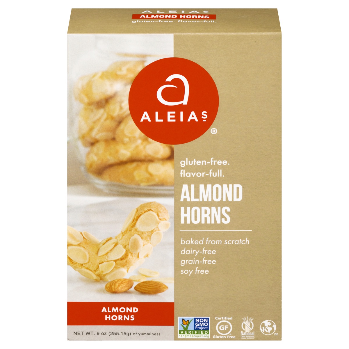 slide 1 of 1, Aleia's Gluten Free Almond Horn Cookies, 9 oz