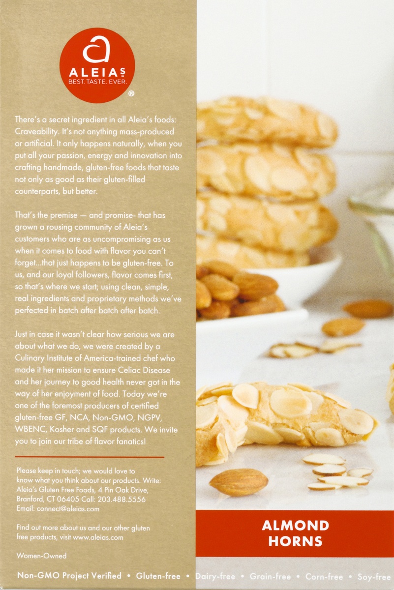 slide 10 of 10, Aleia's Gluten Free Almond Horn Cookies, 9 oz