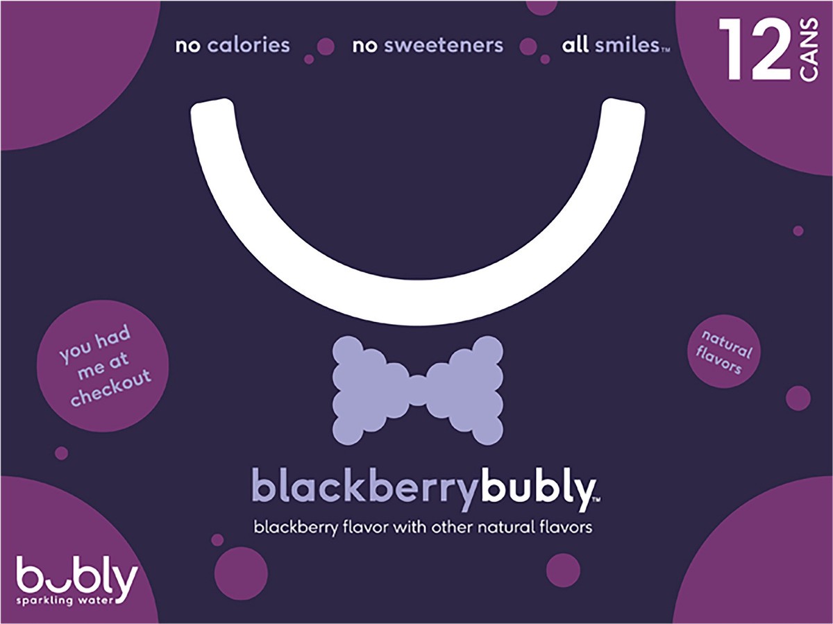 slide 3 of 10, bubly Sparkling Water Blackberry 12 Fl Oz 12 Count, 12 ct