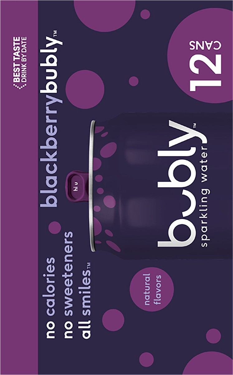 slide 4 of 10, bubly Sparkling Water Blackberry 12 Fl Oz 12 Count, 12 ct